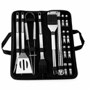 Kit Conjunto Churrasco Aço Inox Maleta 20 Peças